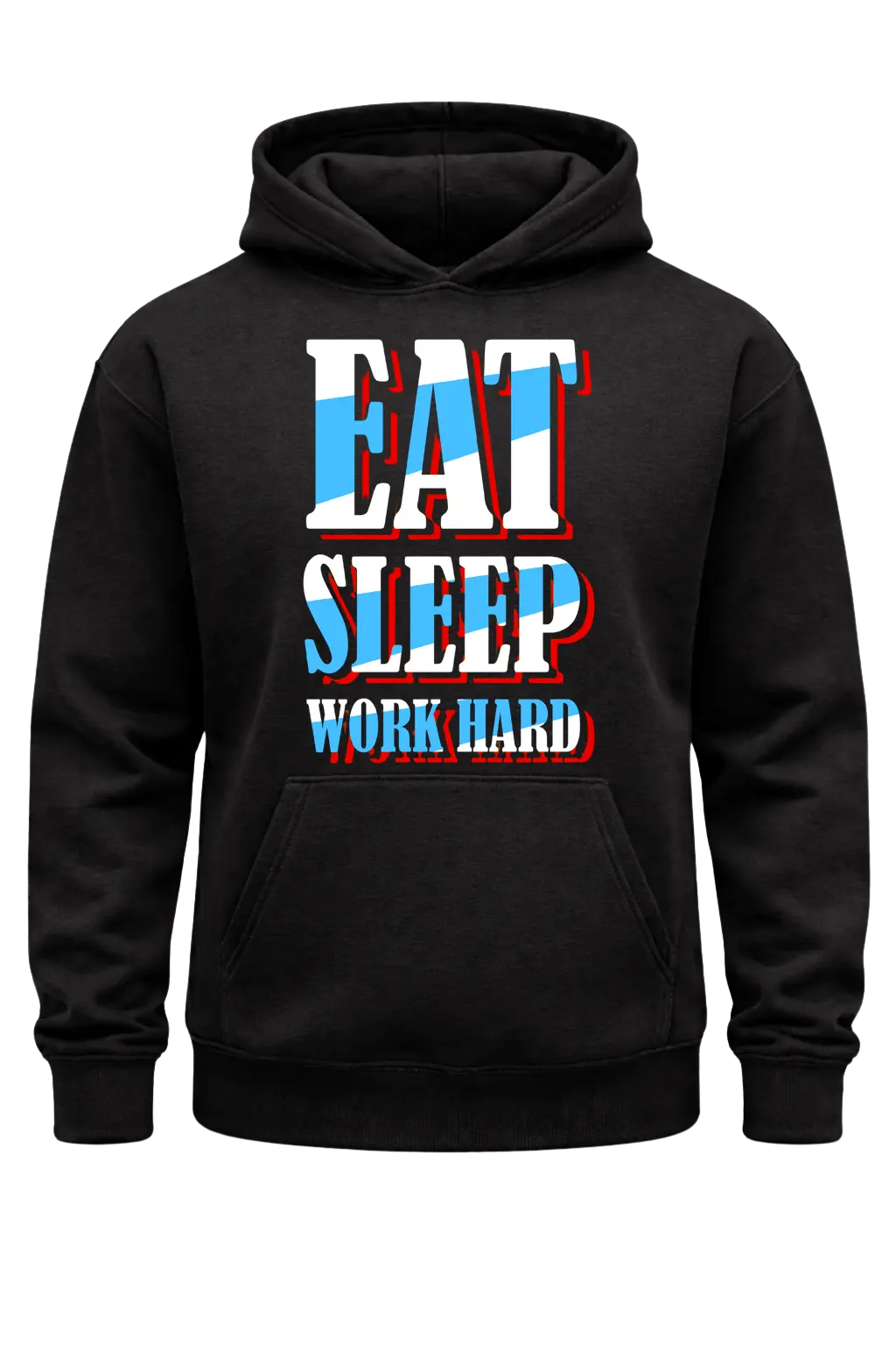 Eat Sleep Work Hard Black Hoodie
