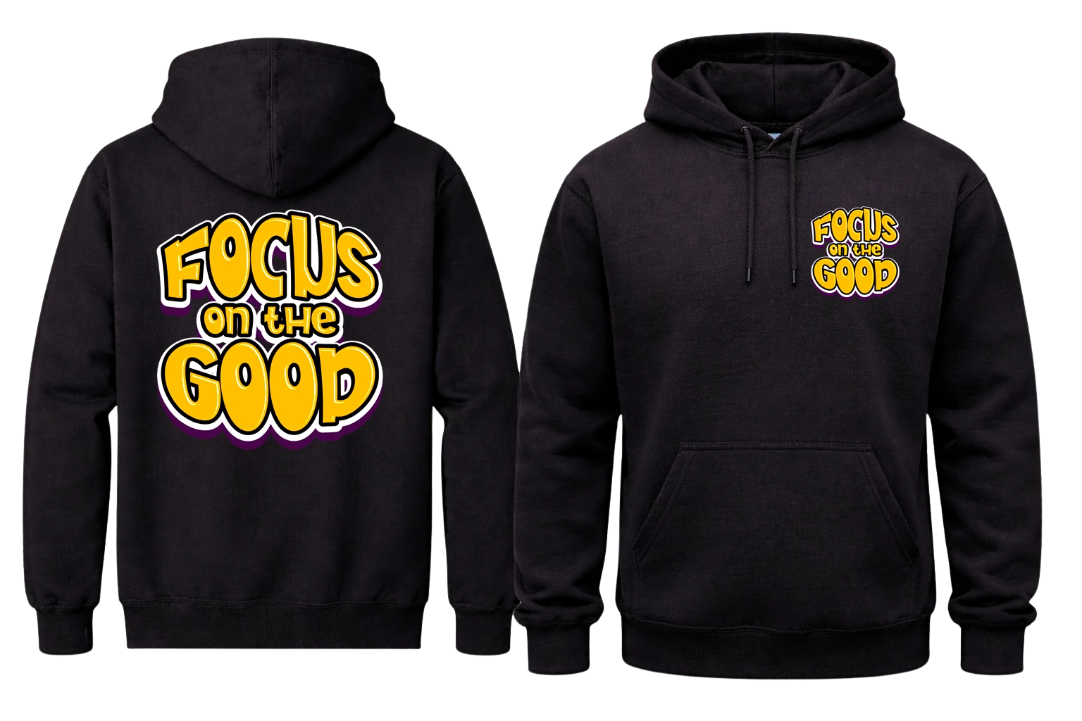 Focus On The Good Front And Back Print Hoodie