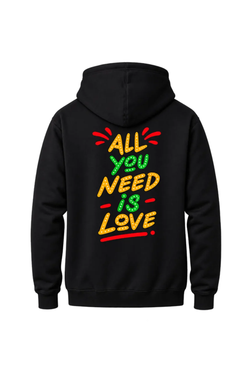 All You Need Is Love Chest Print Hoodie