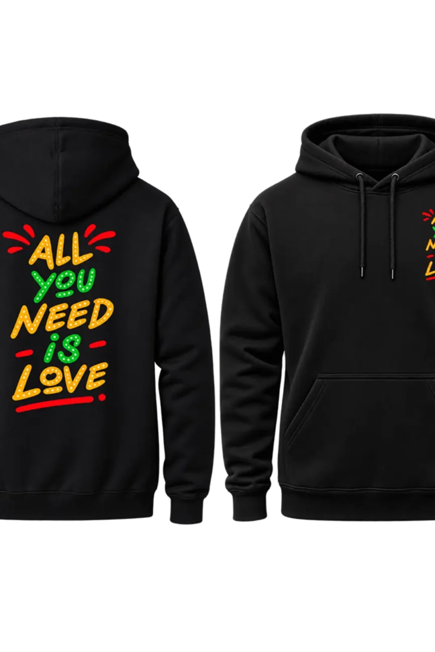 All You Need Is Love Chest Print Hoodie