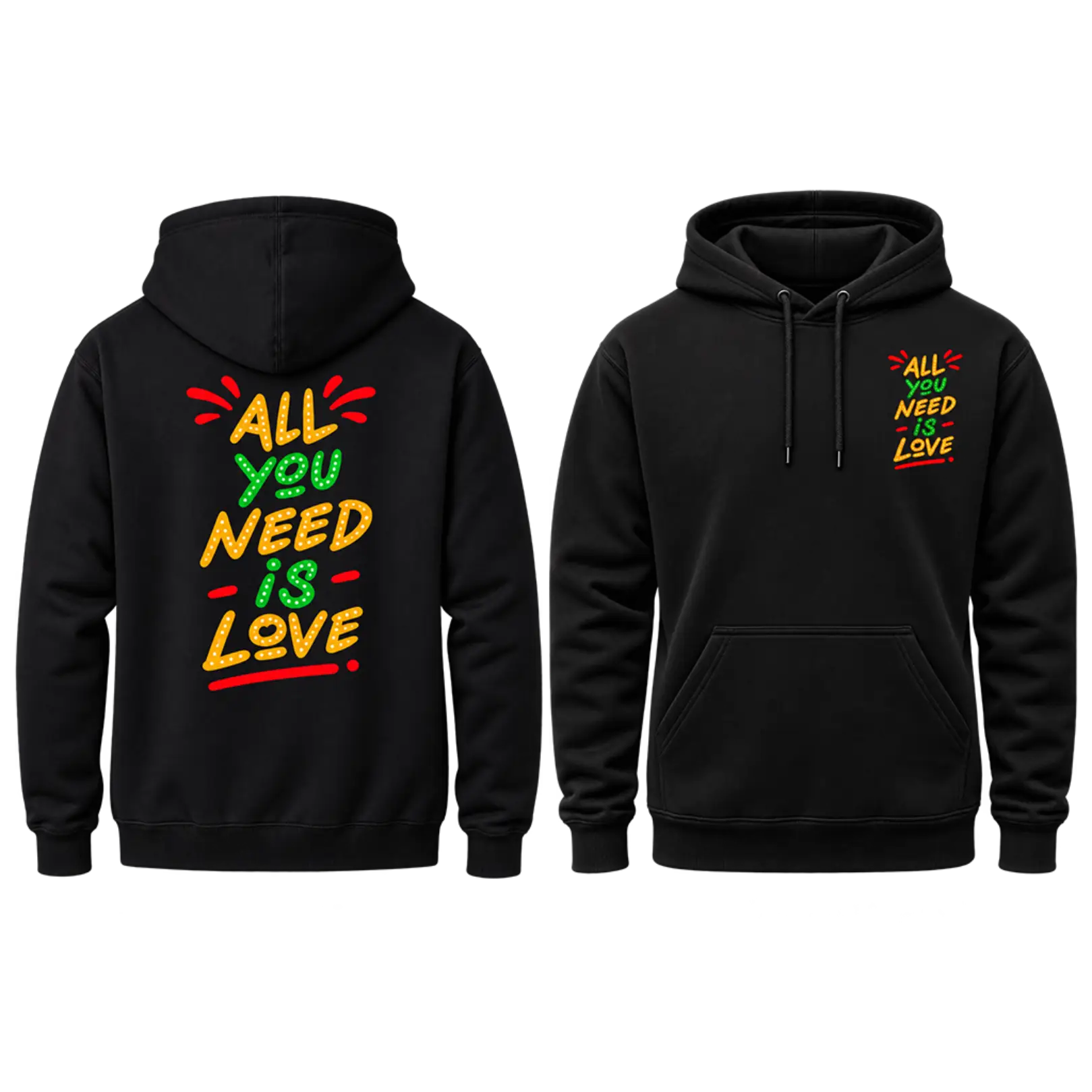All You Need Is Love Chest Print Hoodie