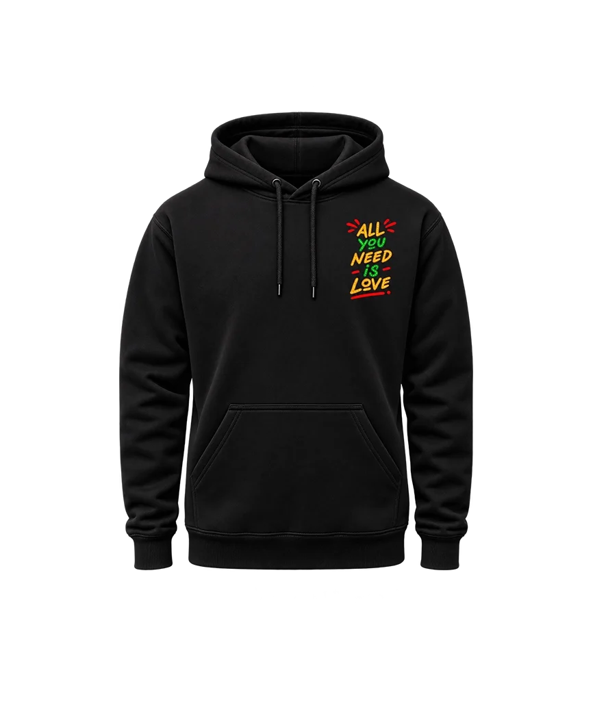 All You Need Is Love Chest Print Hoodie