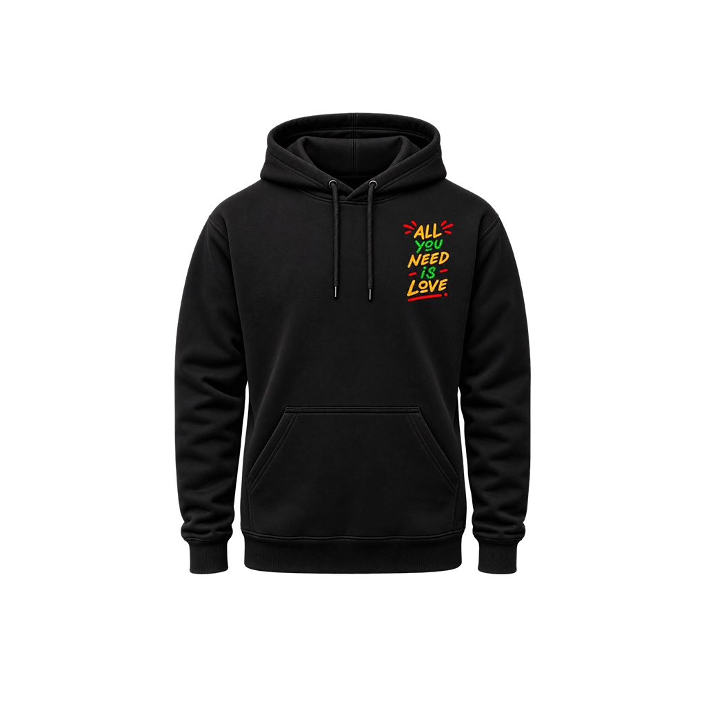 All You Need Is Love Chest Print Hoodie