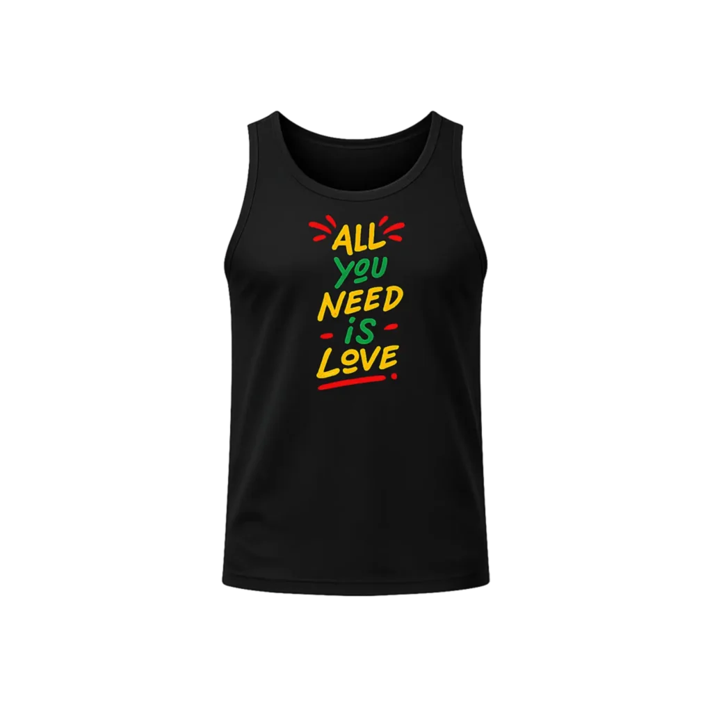 Love Typography Muscle Tank – Black