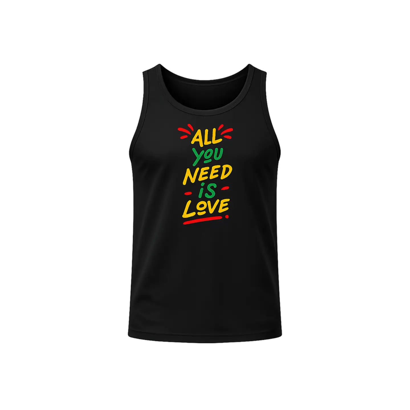 Love Typography Muscle Tank – Black