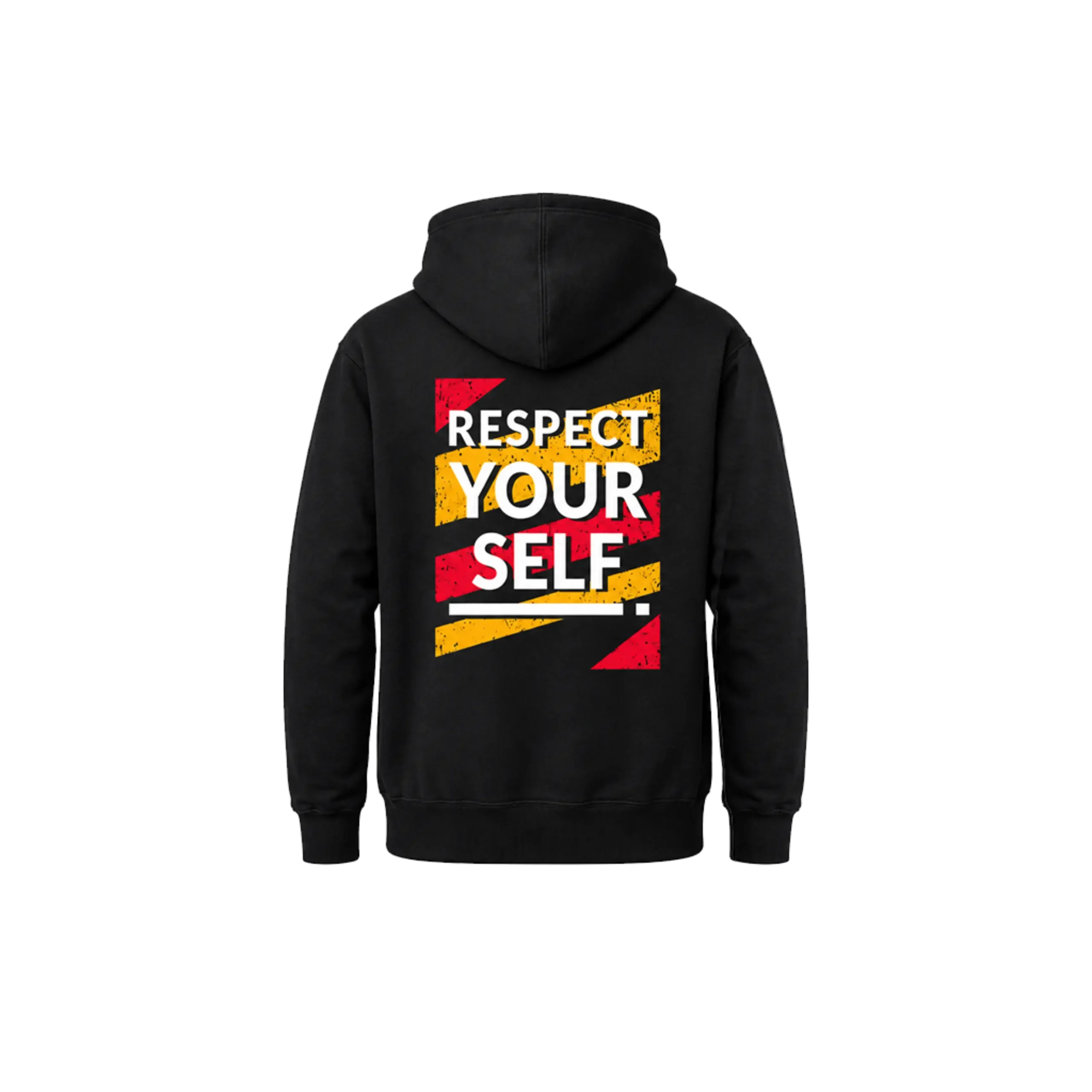 Geometric Graphic “Respect Yourself” Fleece Hoodie