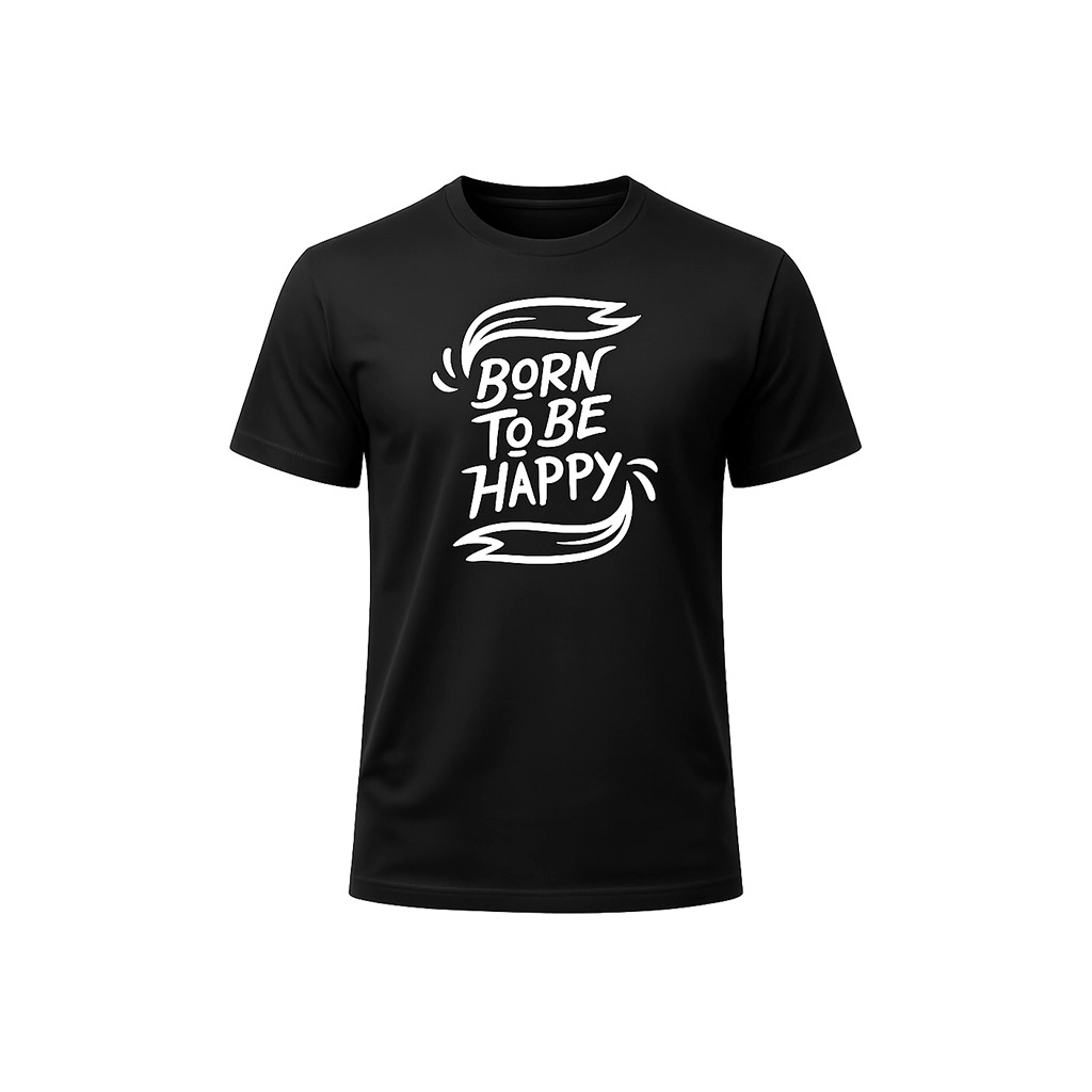 Minimalist “Born To Be Happy” Casual Tee