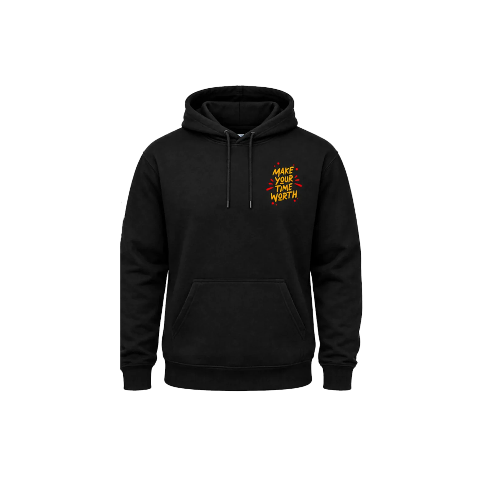 Classic Black “Make Your Time Worth” Pullover Hoodie