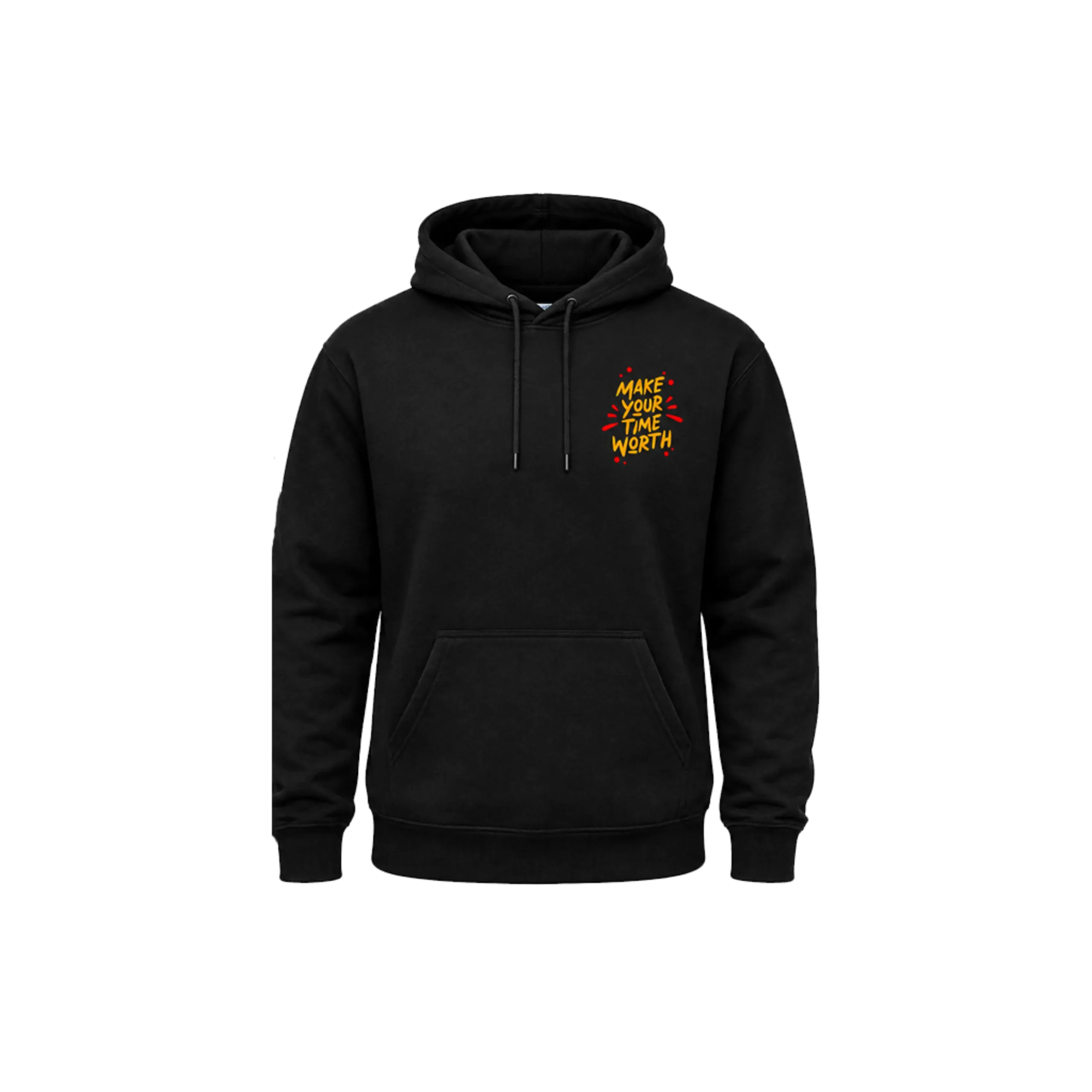 Classic Black “Make Your Time Worth” Pullover Hoodie