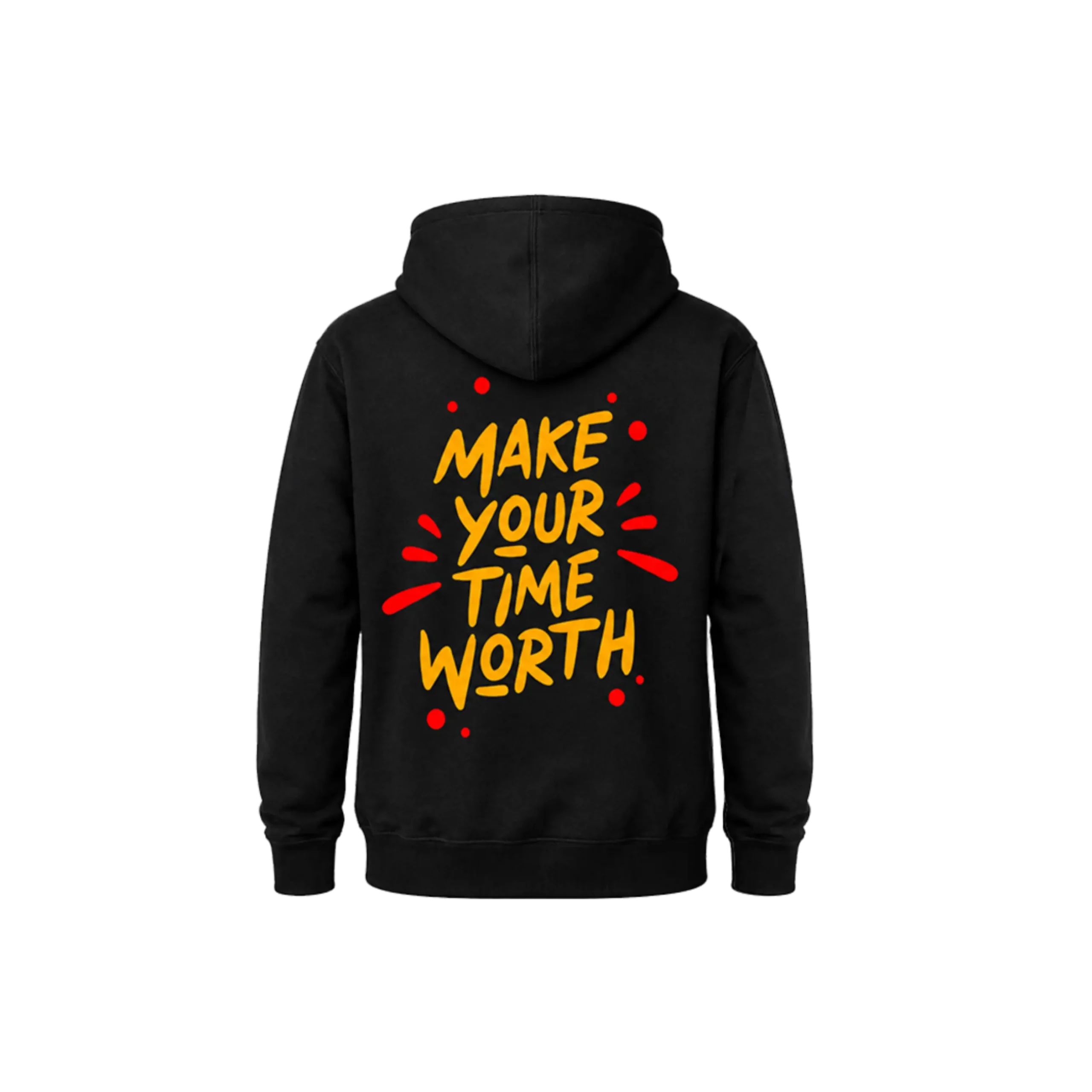 Classic Black “Make Your Time Worth” Pullover Hoodie