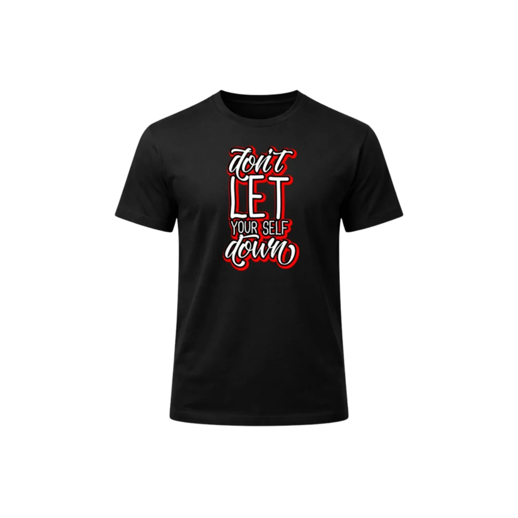 Vibrant Don’t Let Yourself Down Black Graphic T-Shirt