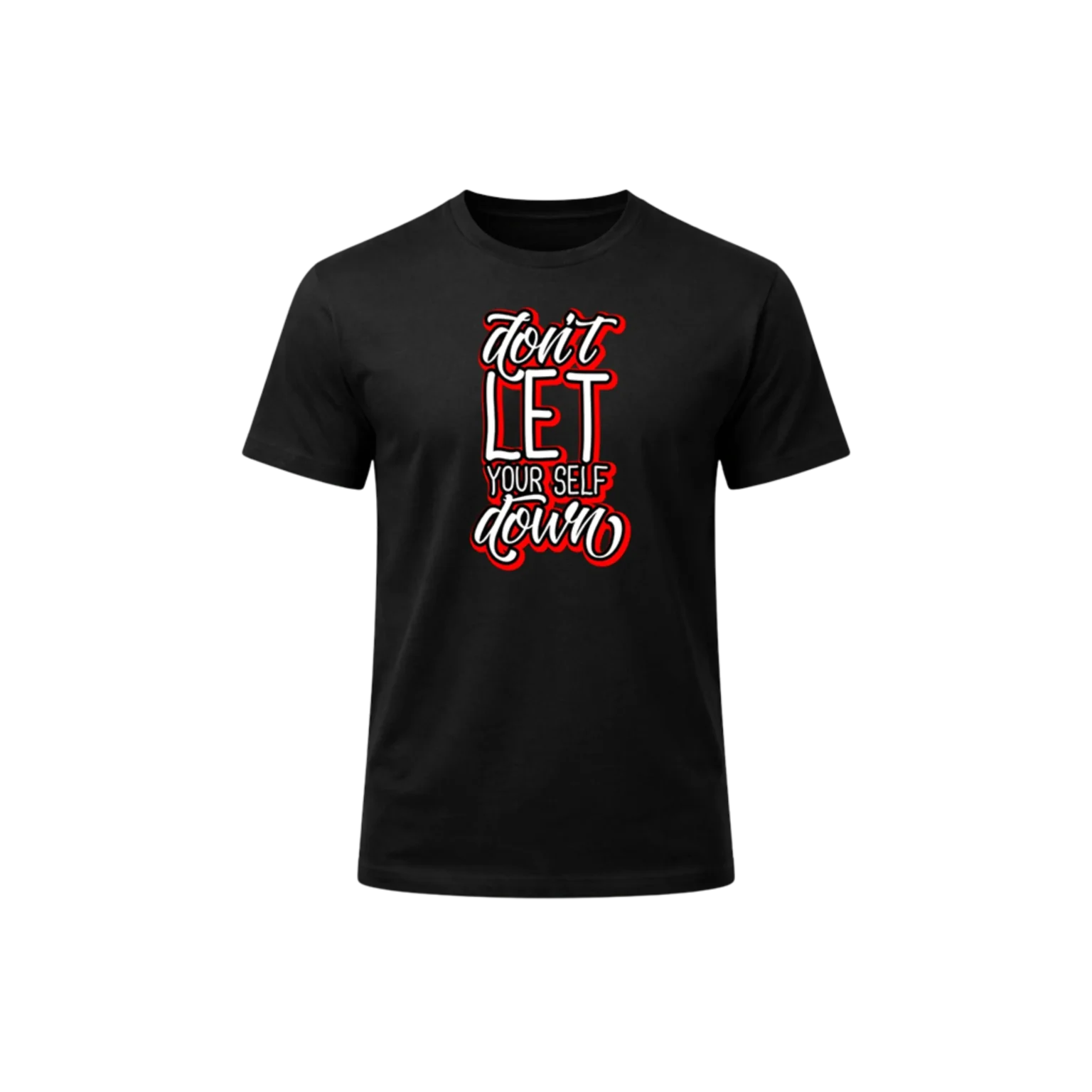 Vibrant Don’t Let Yourself Down Black Graphic T-Shirt