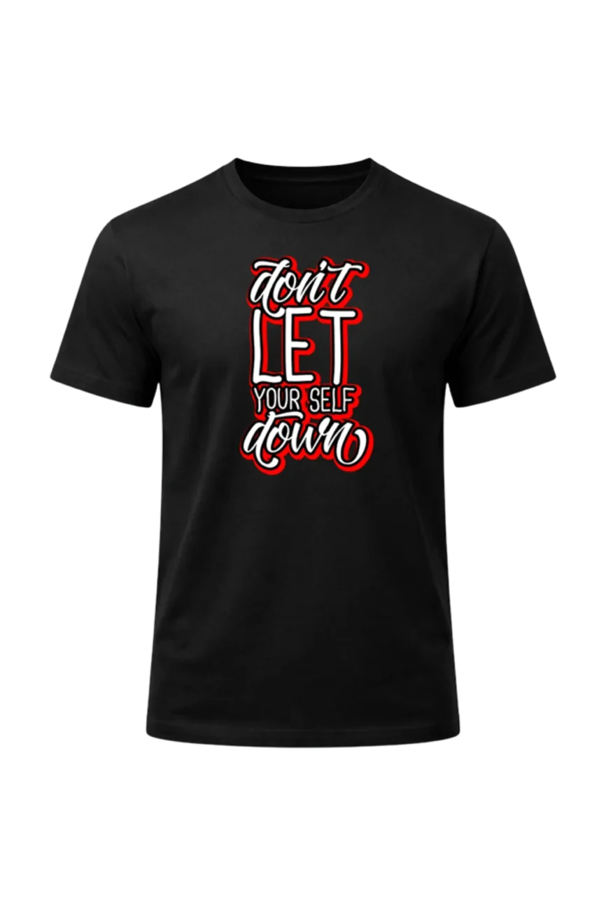 Vibrant Don’t Let Yourself Down Black Graphic T-Shirt