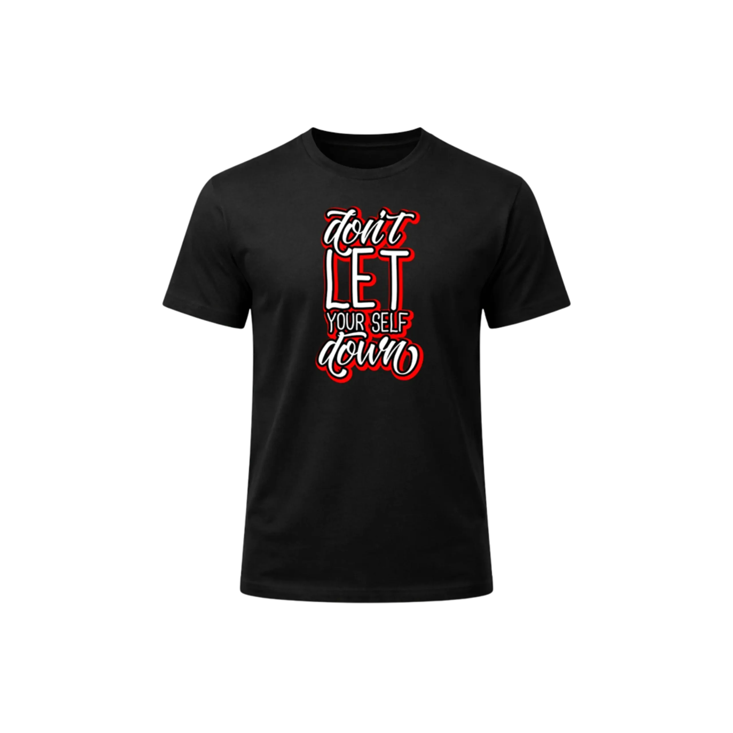Vibrant Don’t Let Yourself Down Black Graphic T-Shirt