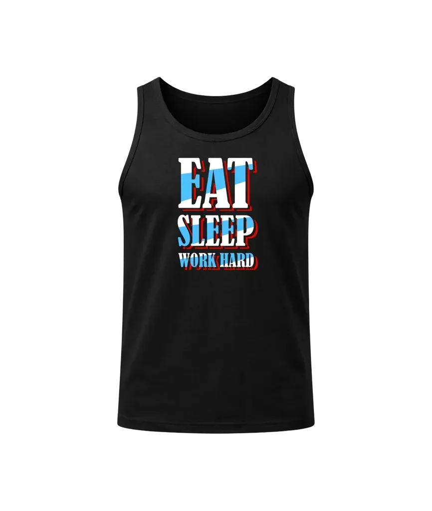 Eat Sleep Work Hard Graphic Tank Top