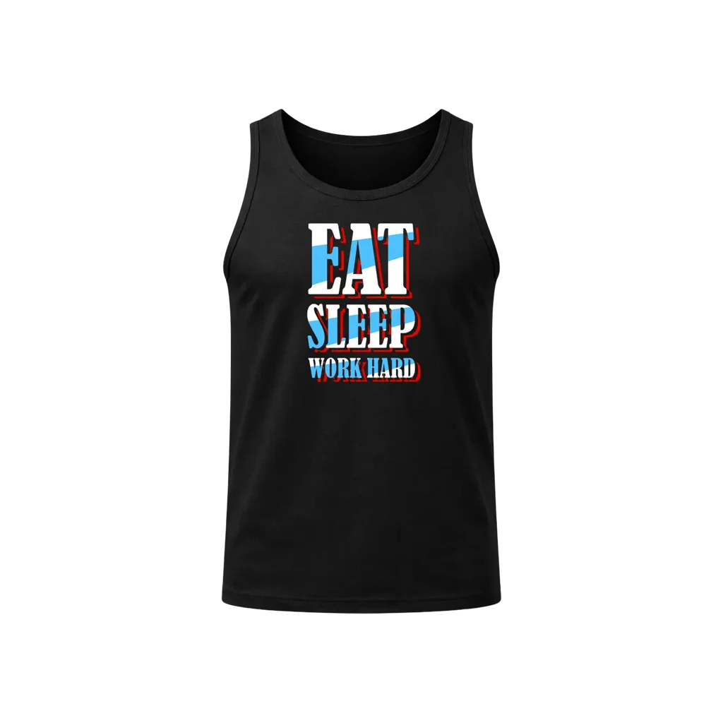 Eat Sleep Work Hard Graphic Tank Top