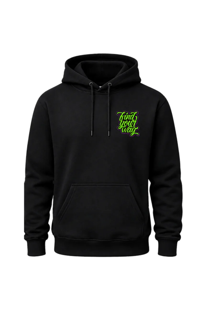 Dual-Print “Find Your Way” Black Hoodie