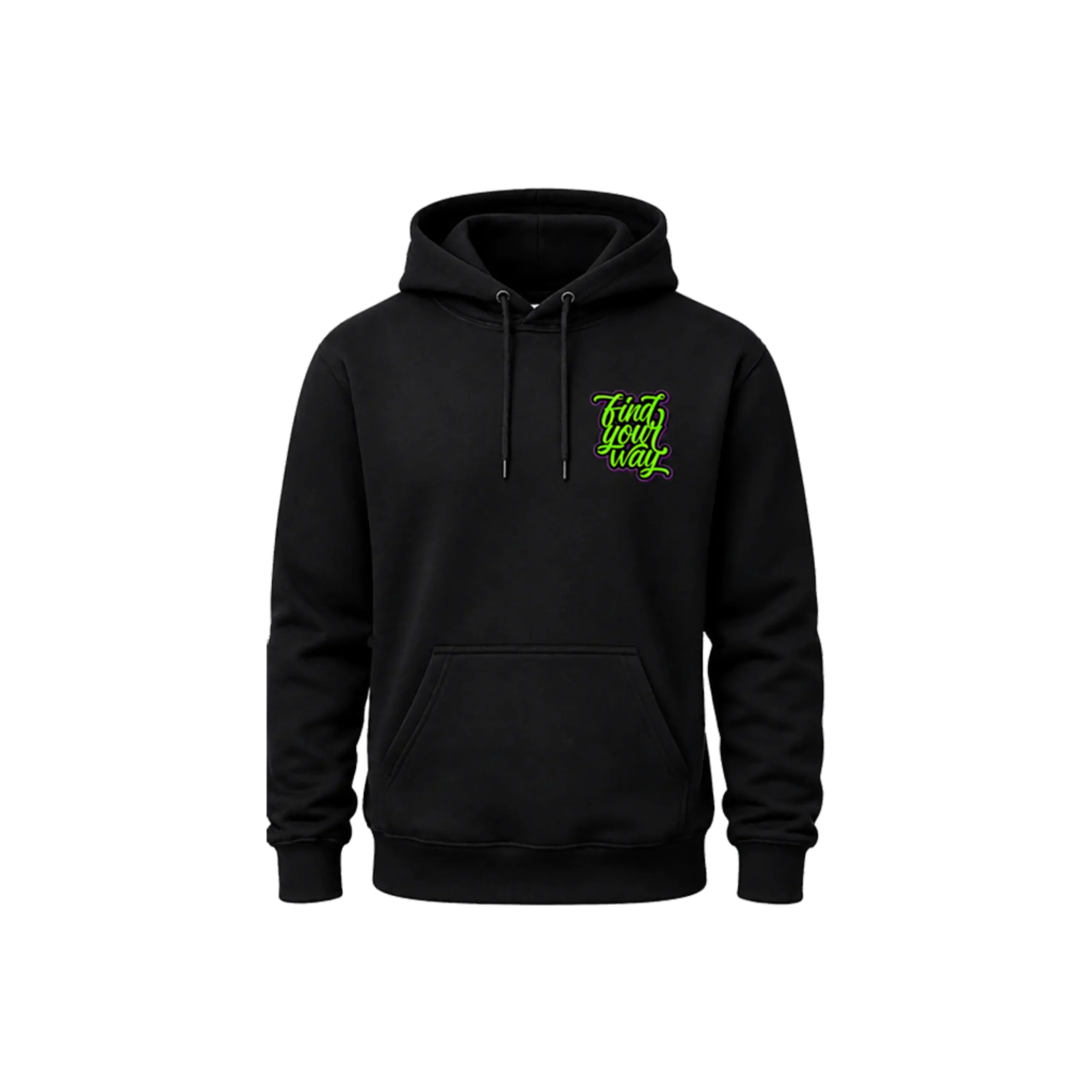 Dual-Print “Find Your Way” Black Hoodie