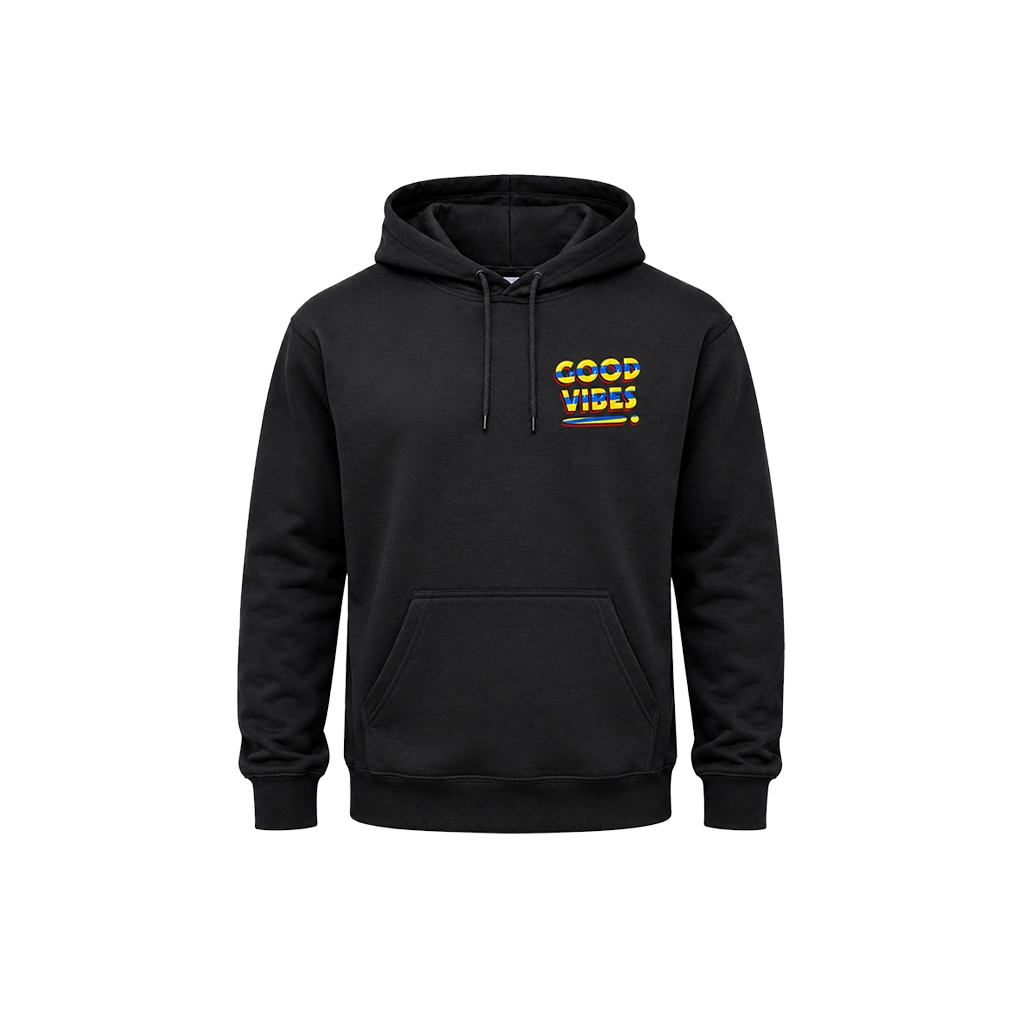 Good Vibes Dual-Print Black Hoodie