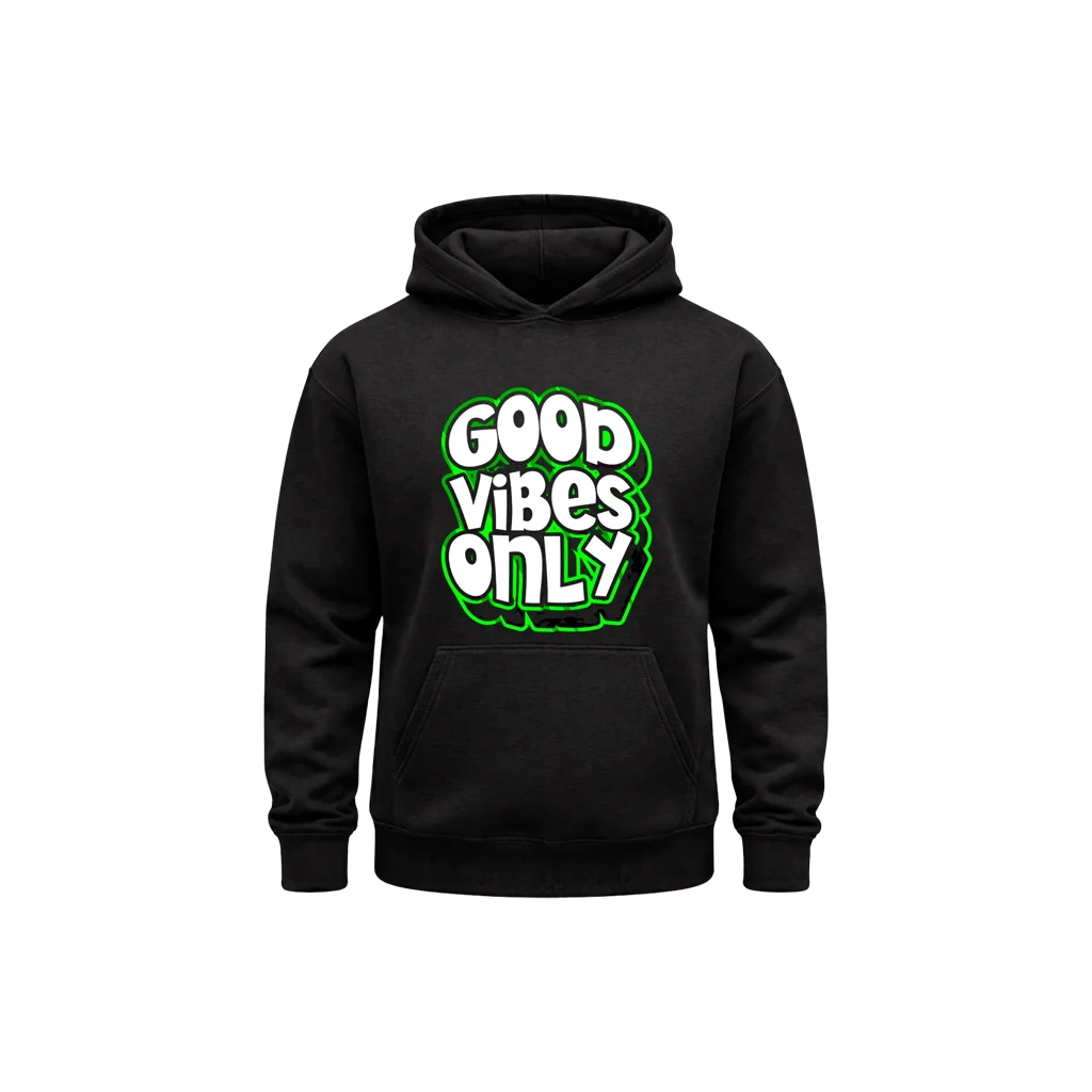 Good Vibes Only Front Print Hoodie