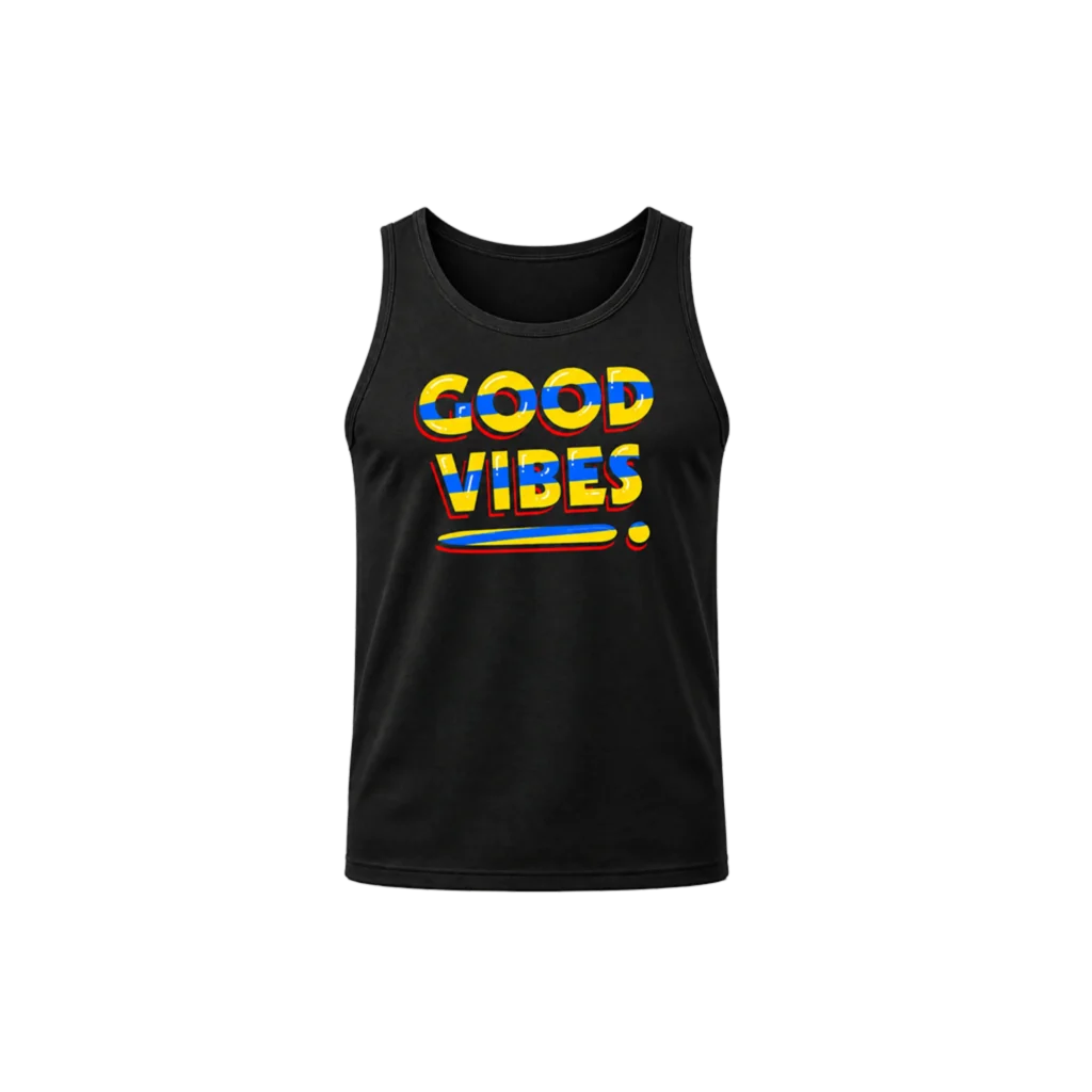 Good Vibes Front Print Graphic Tank Top