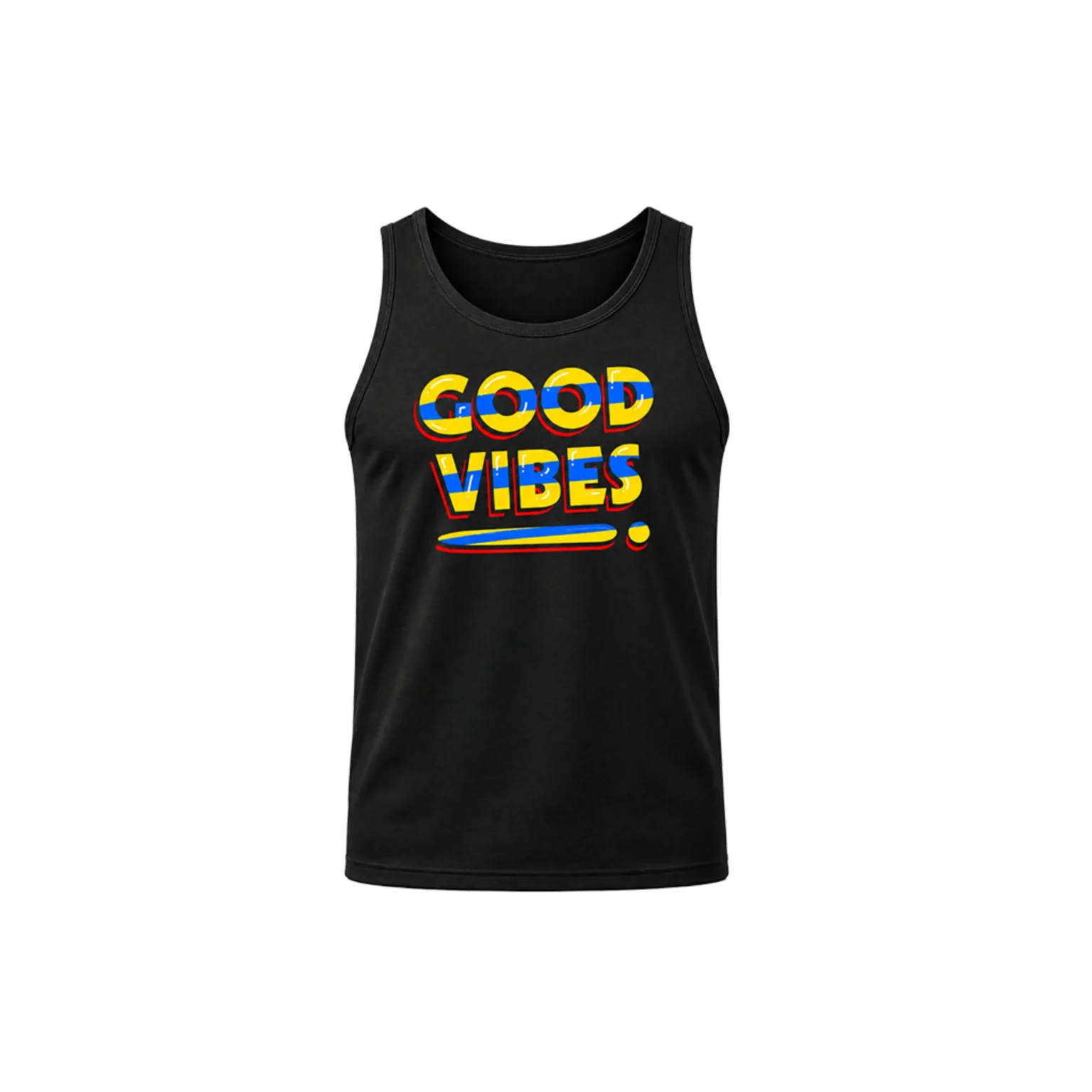 Good Vibes Front Print Graphic Tank Top