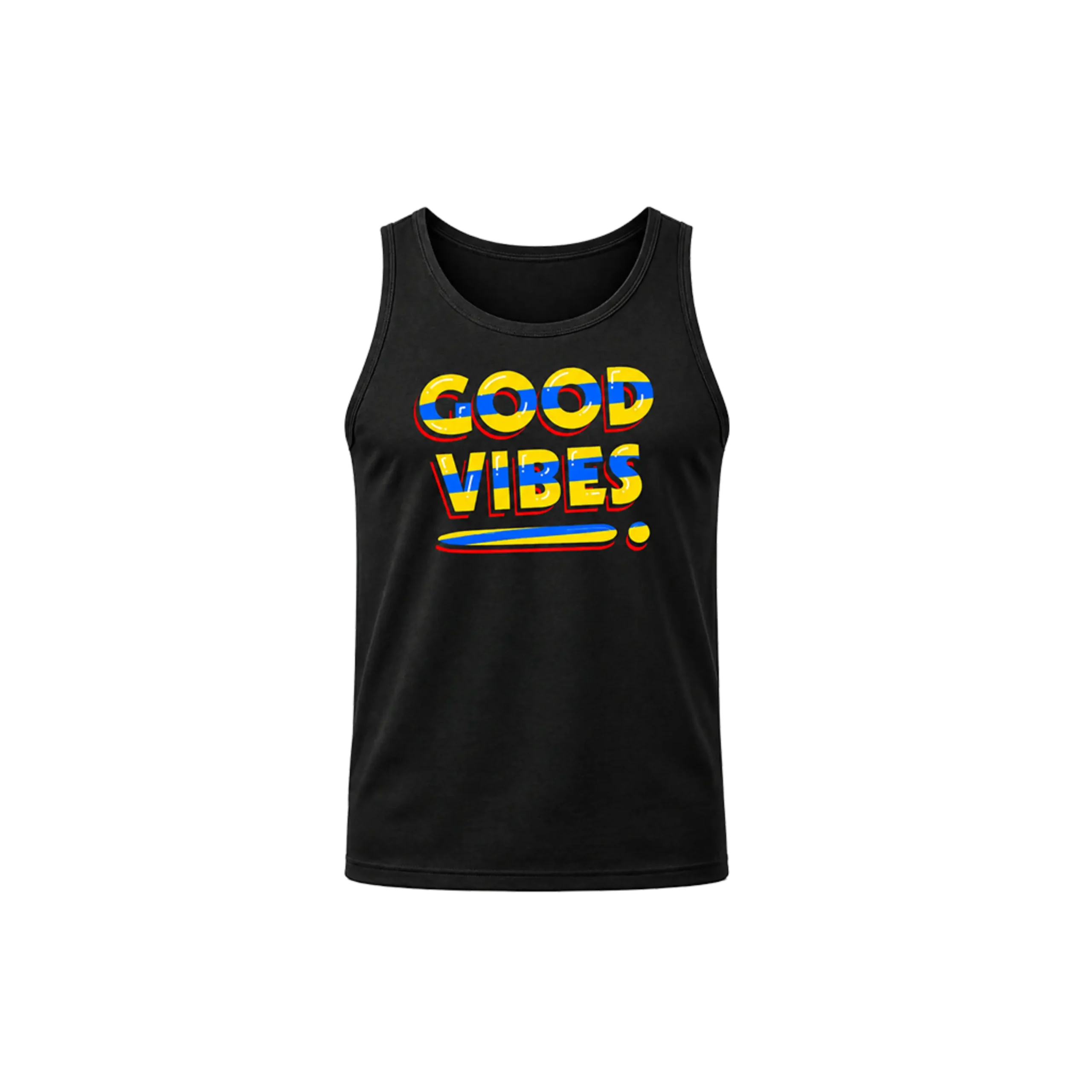 Good Vibes Front Print Graphic Tank Top