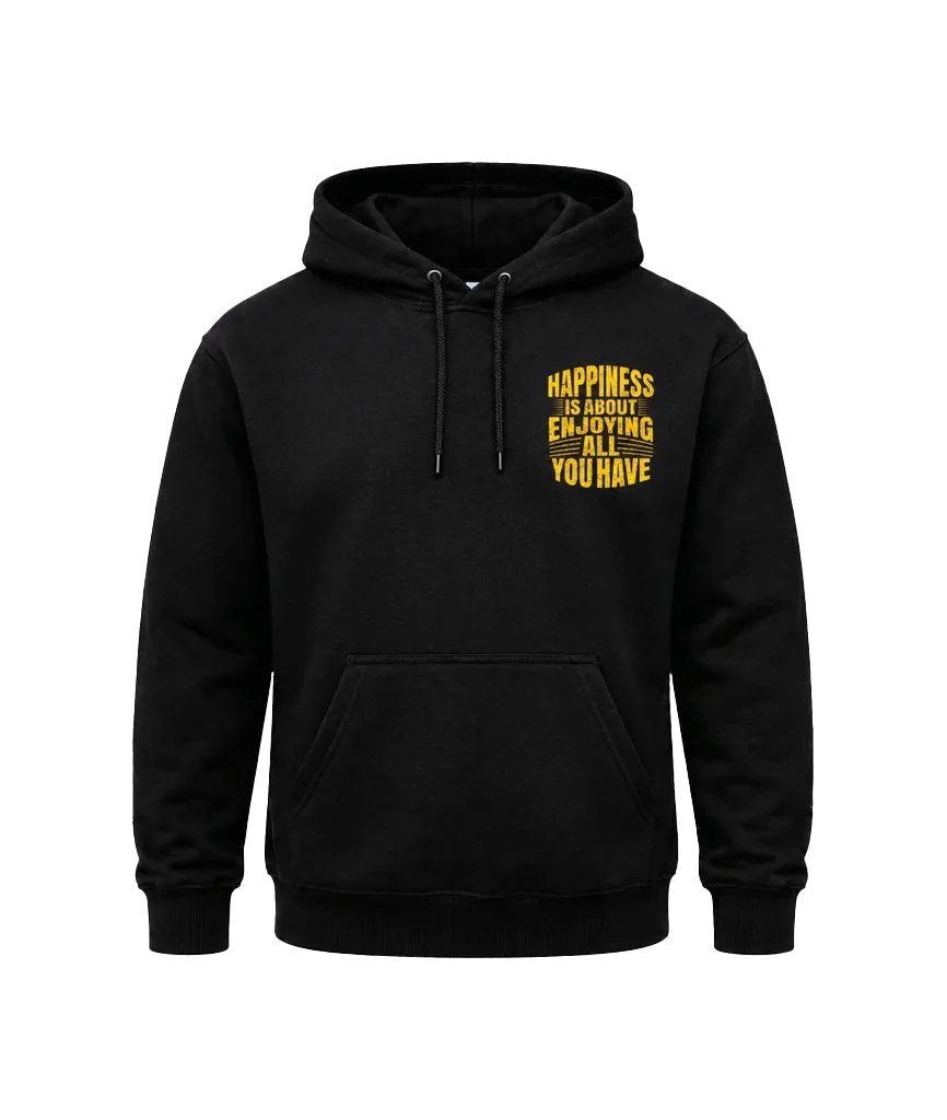 Happiness Graphic Back Print Pullover Hoodie