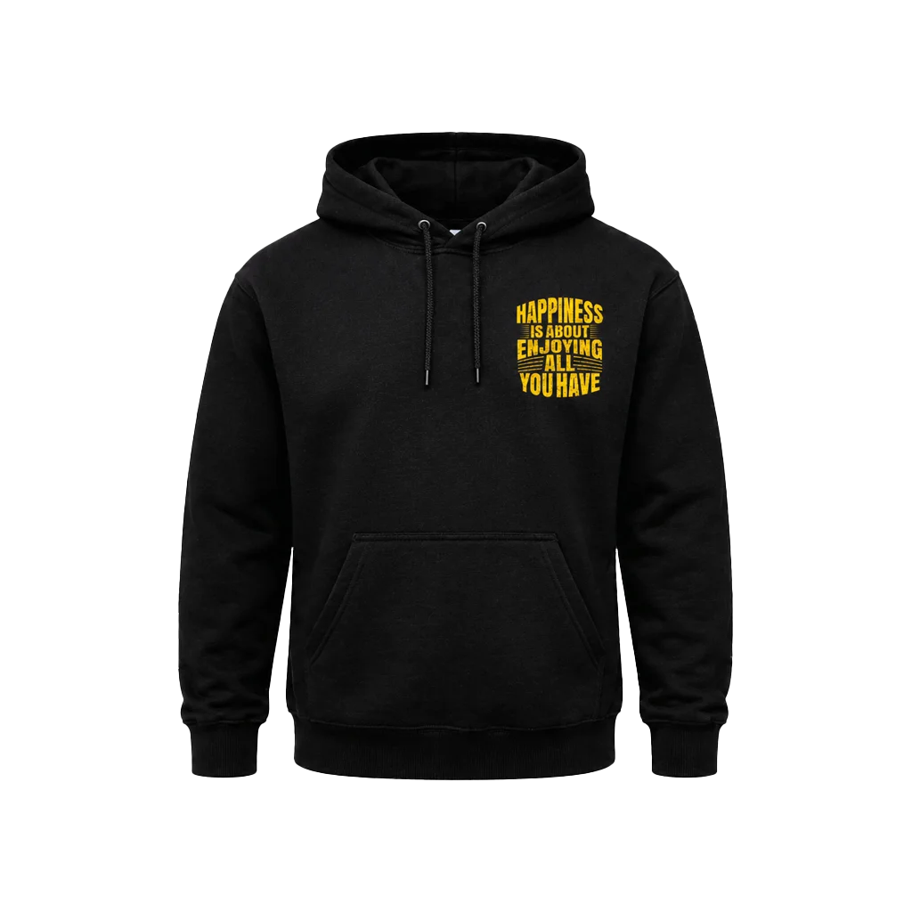 Happiness Graphic Back Print Pullover Hoodie
