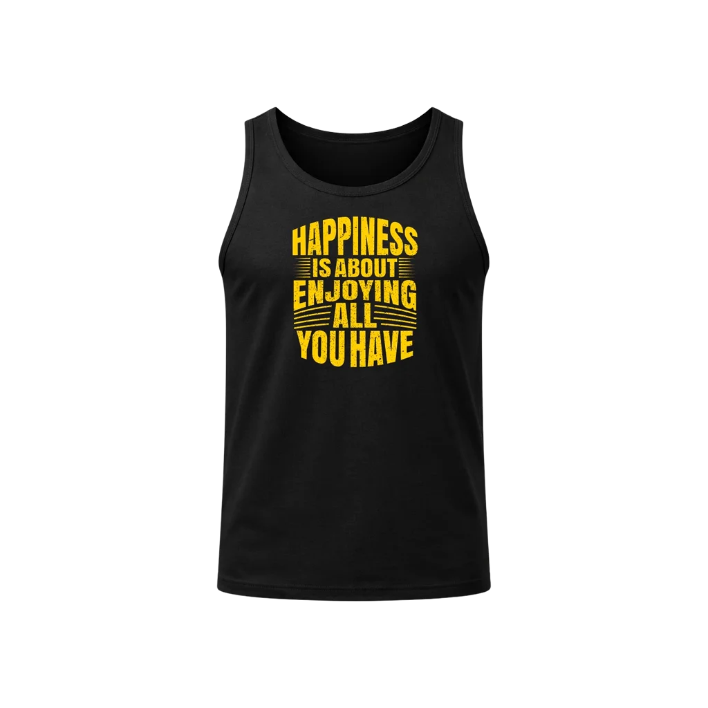 Happiness Quote Graphic Tank Top