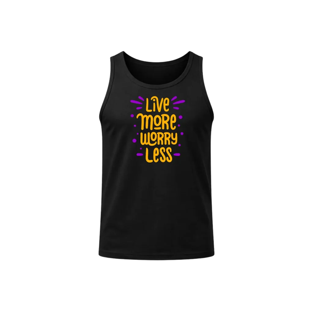 Women’s Live More Worry Less Typography Tank