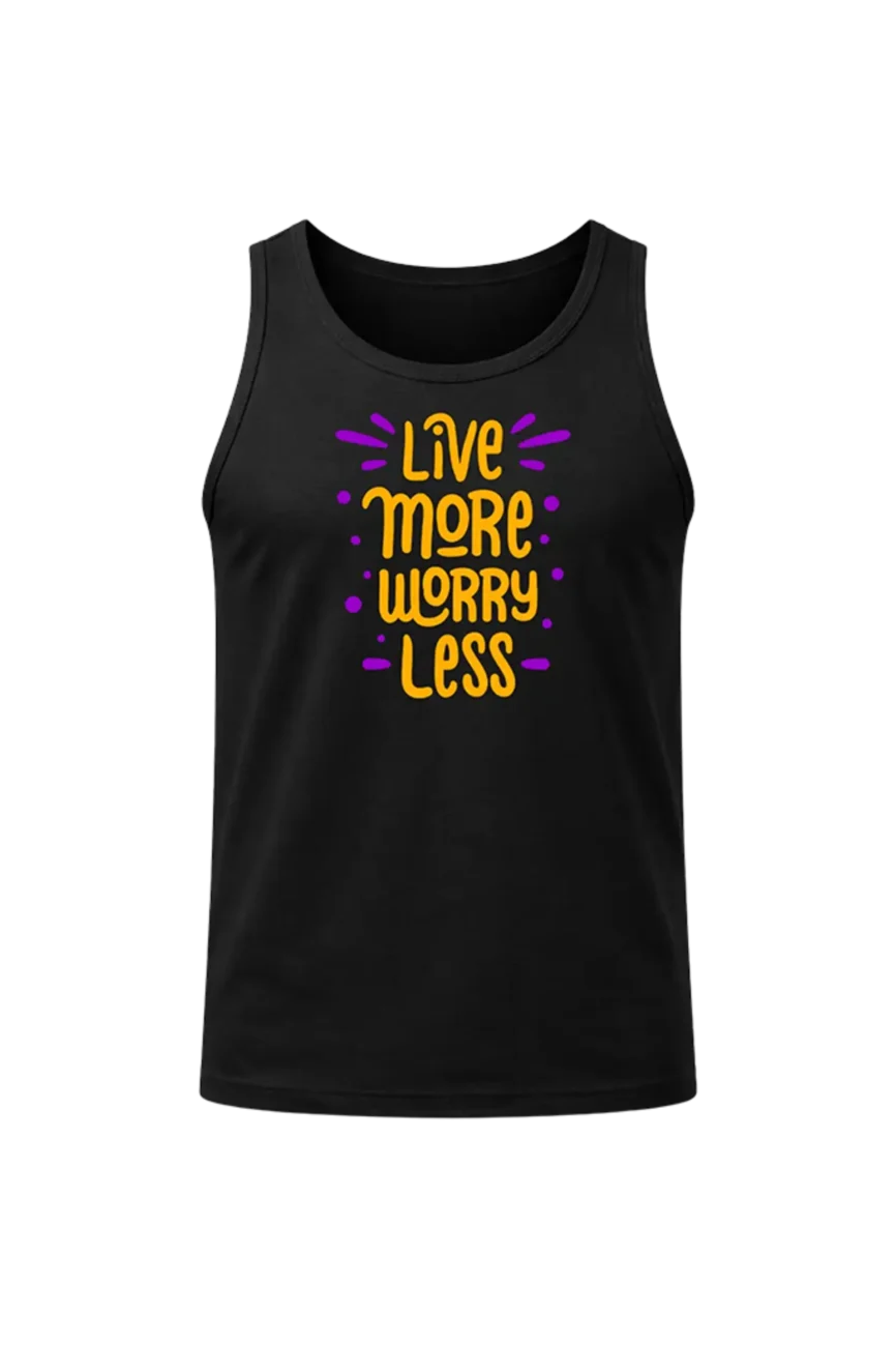 Women’s Live More Worry Less Typography Tank