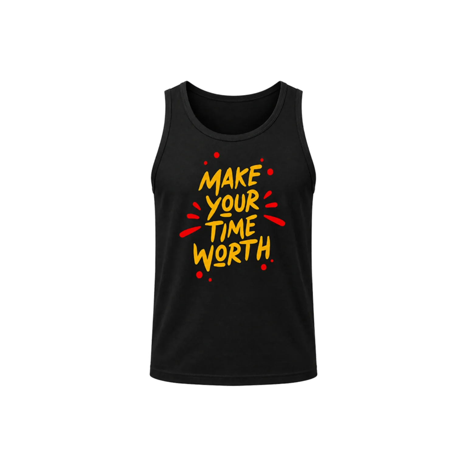 Classic Black “Make Your Time Worth” Sleeveless Top
