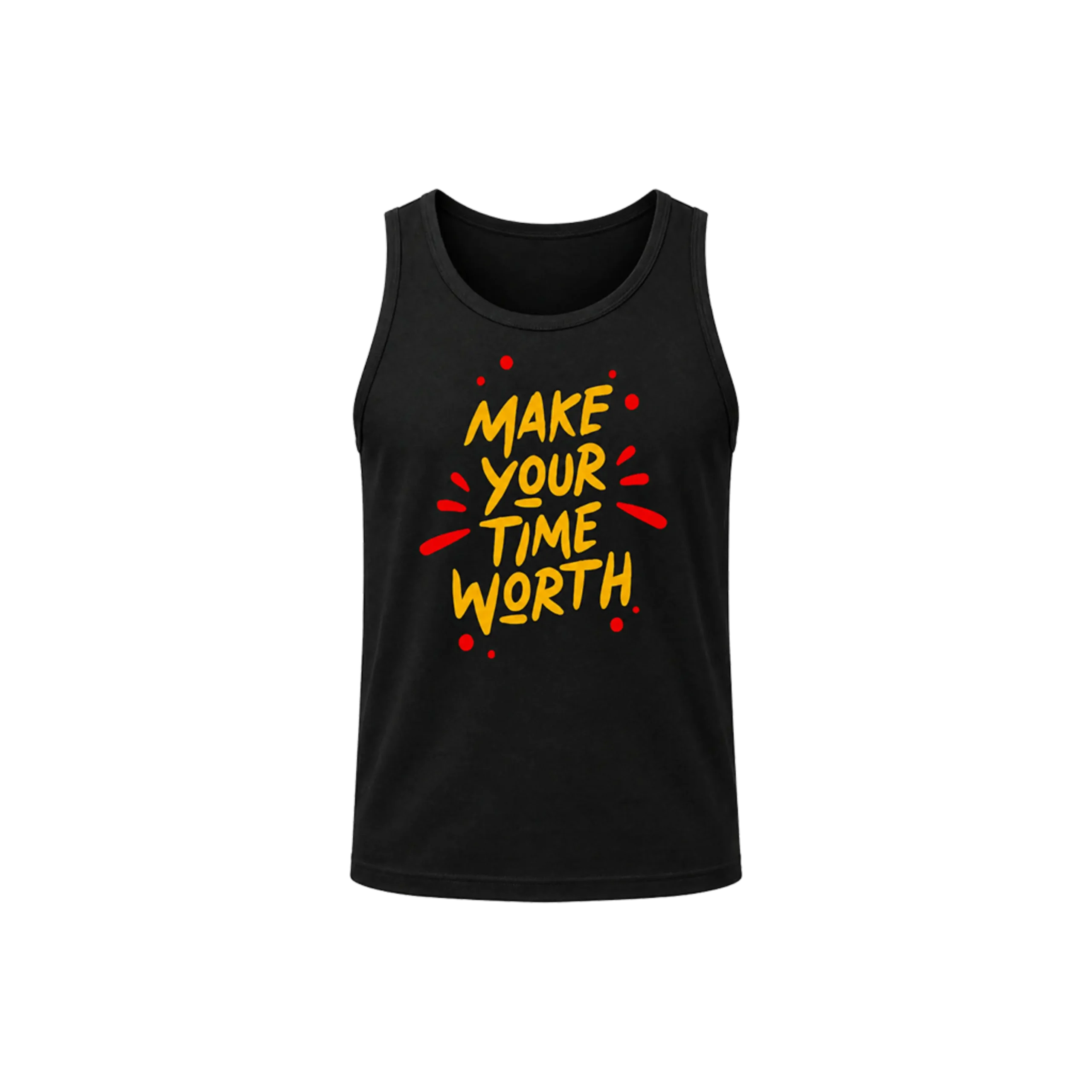 Classic Black “Make Your Time Worth” Sleeveless Top