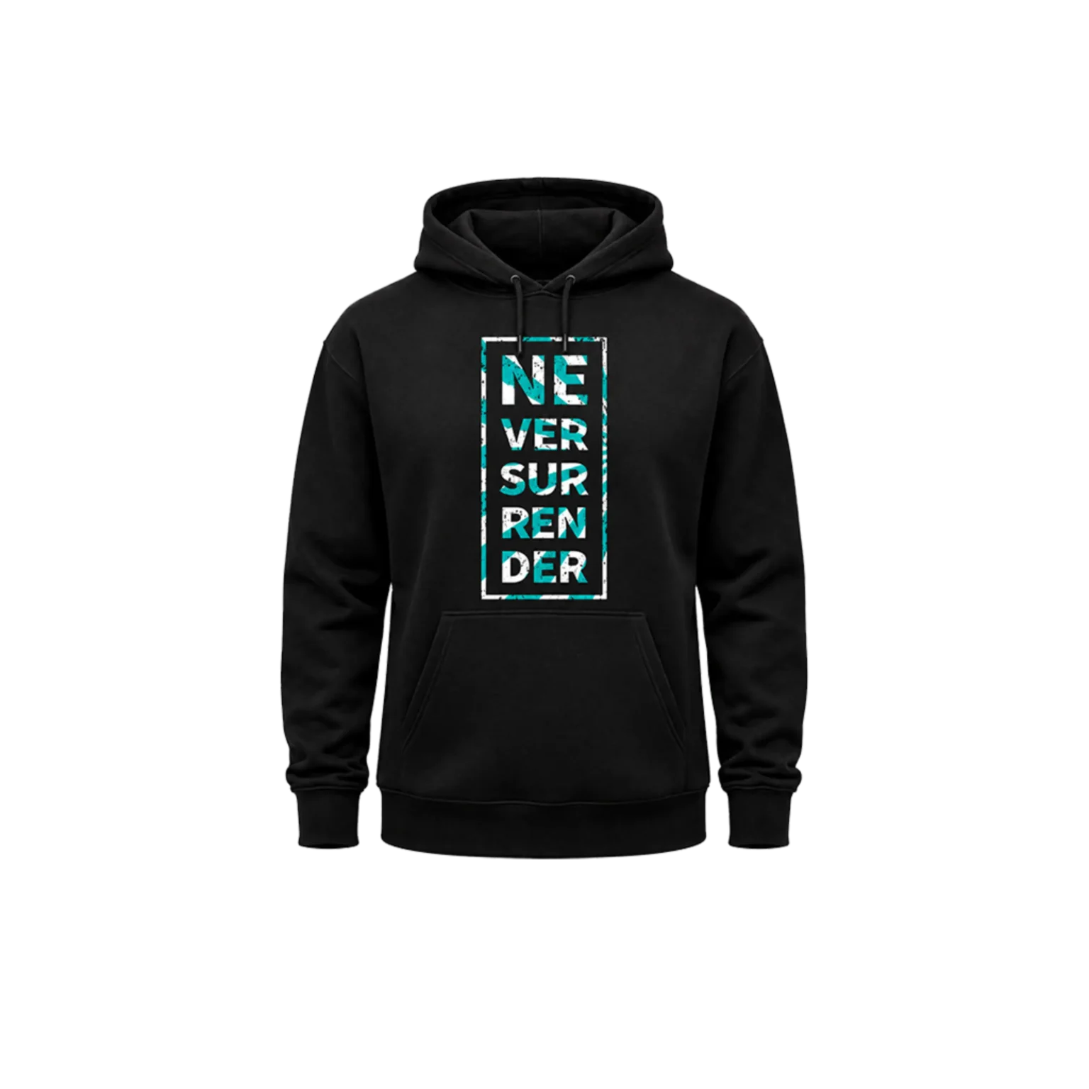 Urban Never Surrender Graphic Black Hoodie