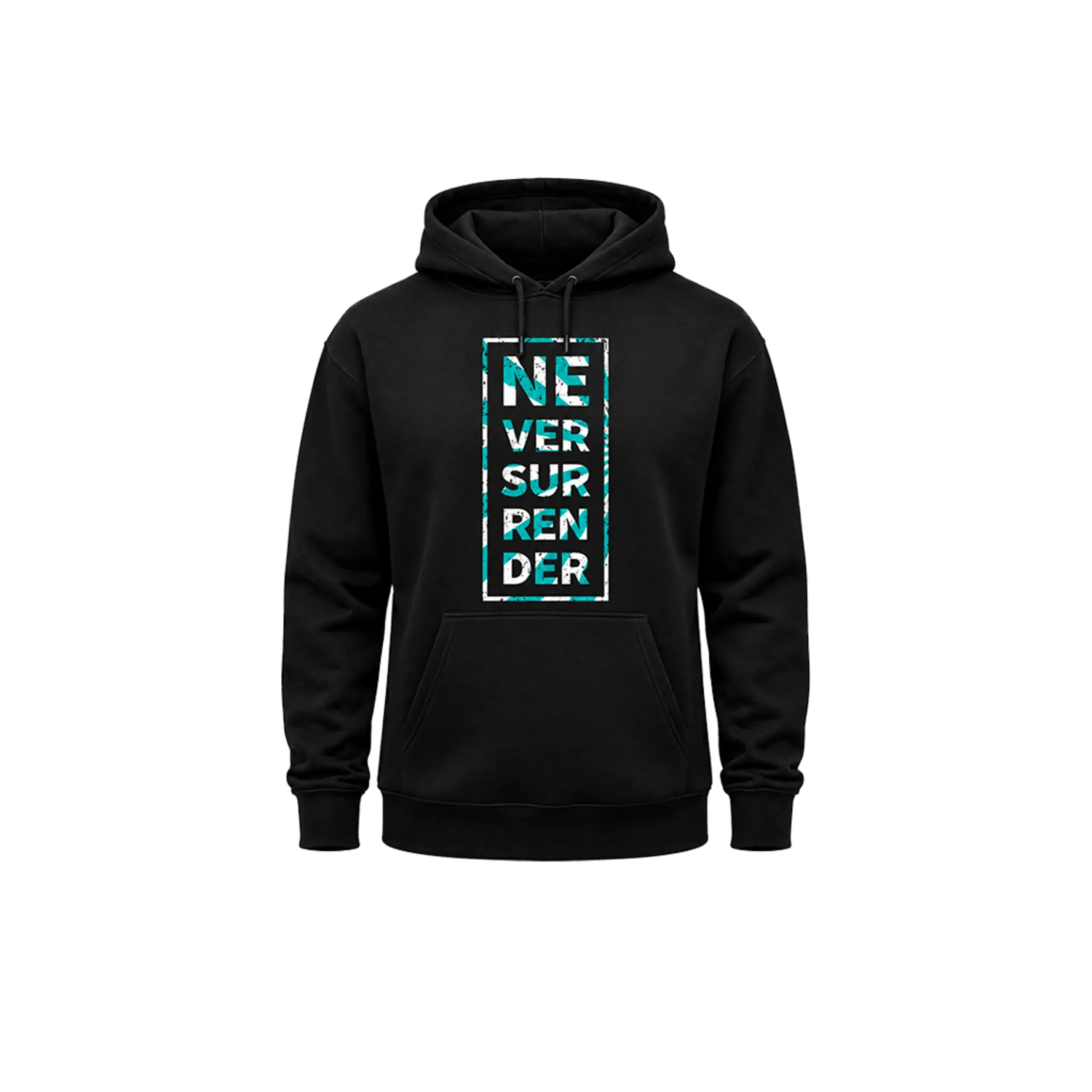 Urban Never Surrender Graphic Black Hoodie