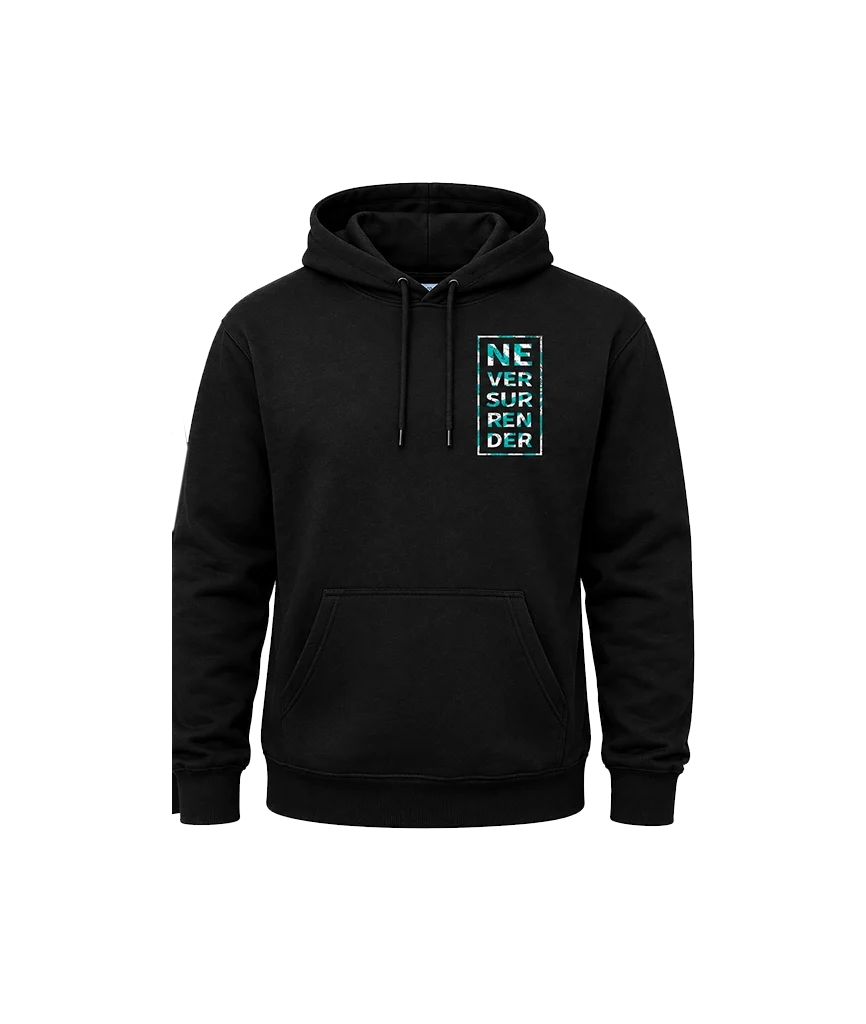 Never Surrender Graphic Men’s Pullover Hoodie