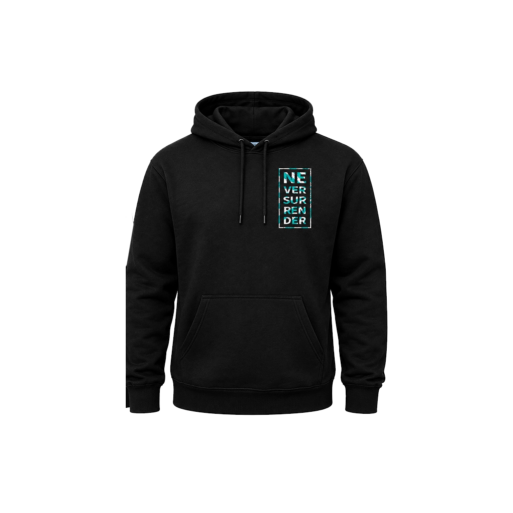 Never Surrender Graphic Men’s Pullover Hoodie