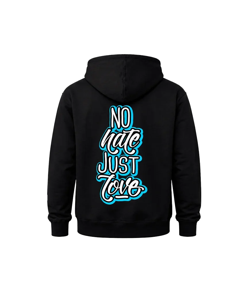 No Hate Just Love Dual-Graphic Hoodie