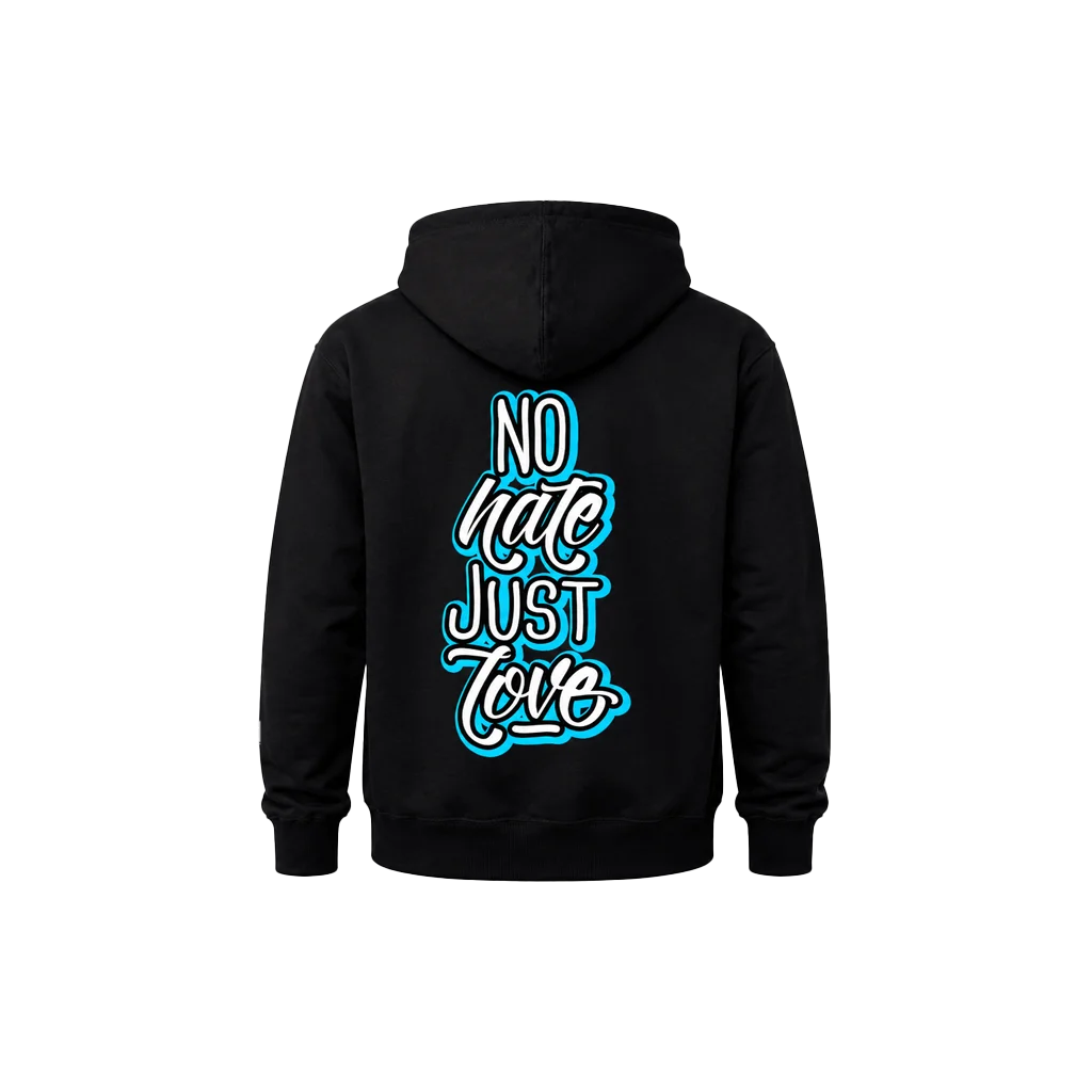 No Hate Just Love Dual-Graphic Hoodie