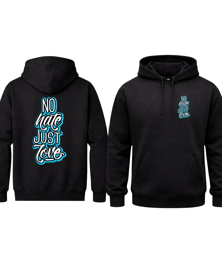 No Hate Just Love Dual-Graphic Hoodie