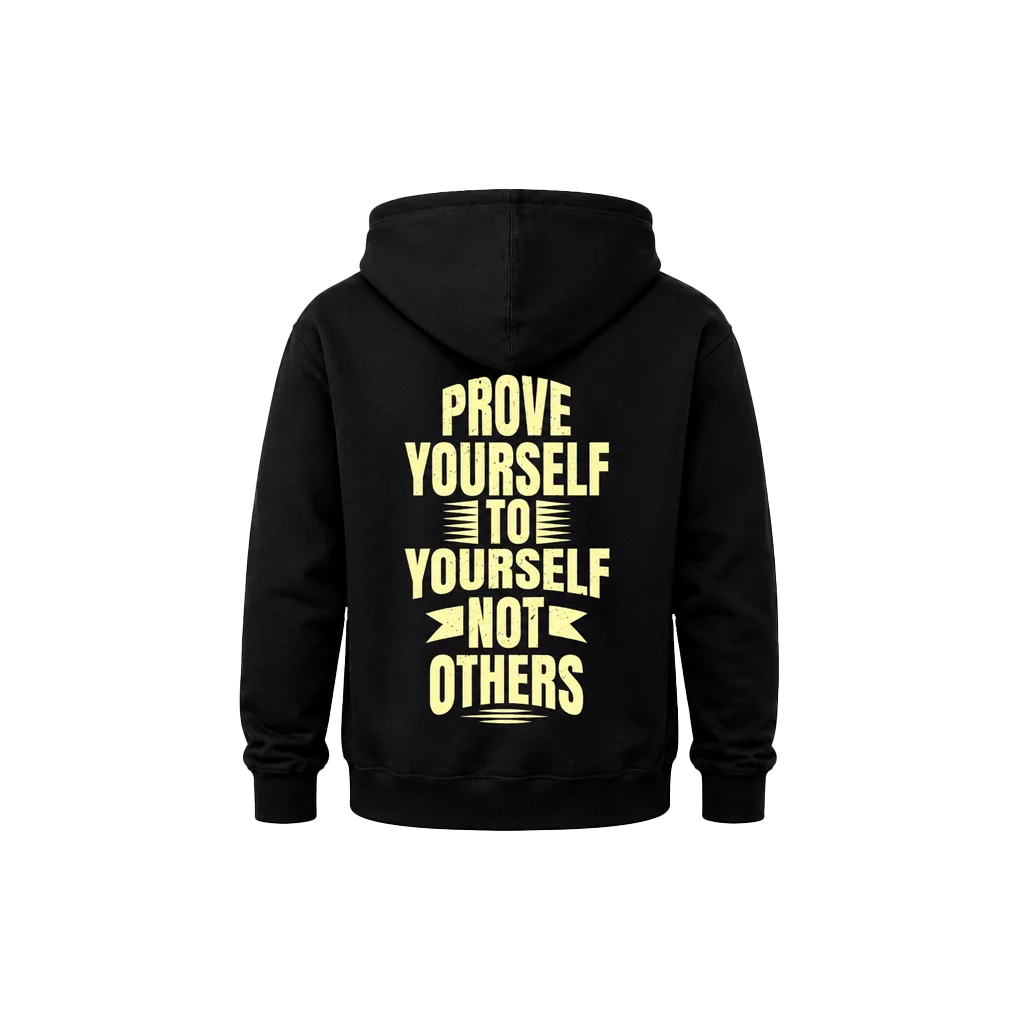 Prove Yourself To Yourself Not Others Front And Back Print Hoodie