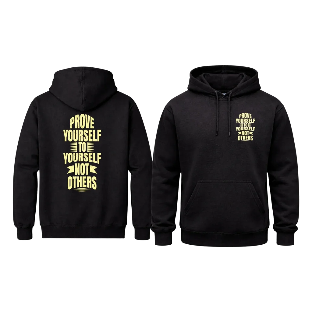 Prove Yourself To Yourself Not Others Front And Back Print Hoodie