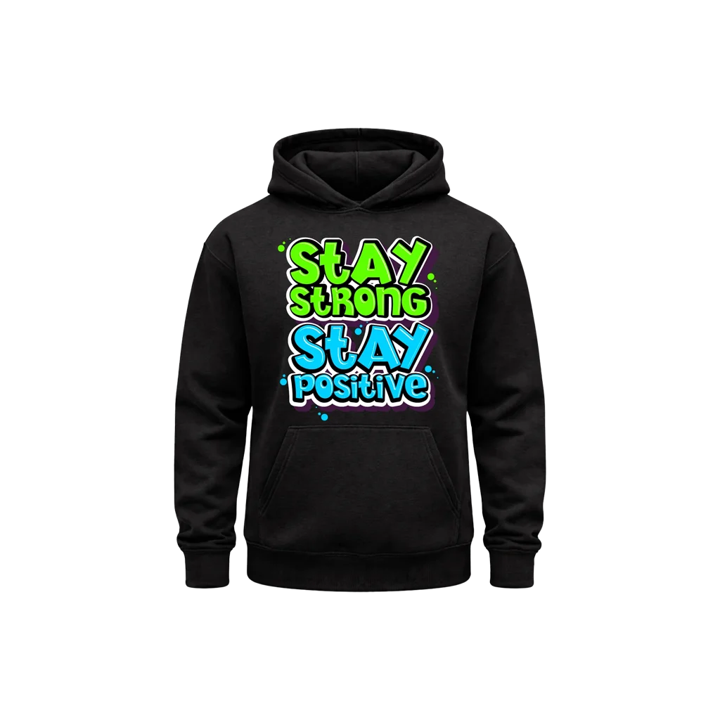 Stay Strong Stay Positive Center Graphic Hoodie