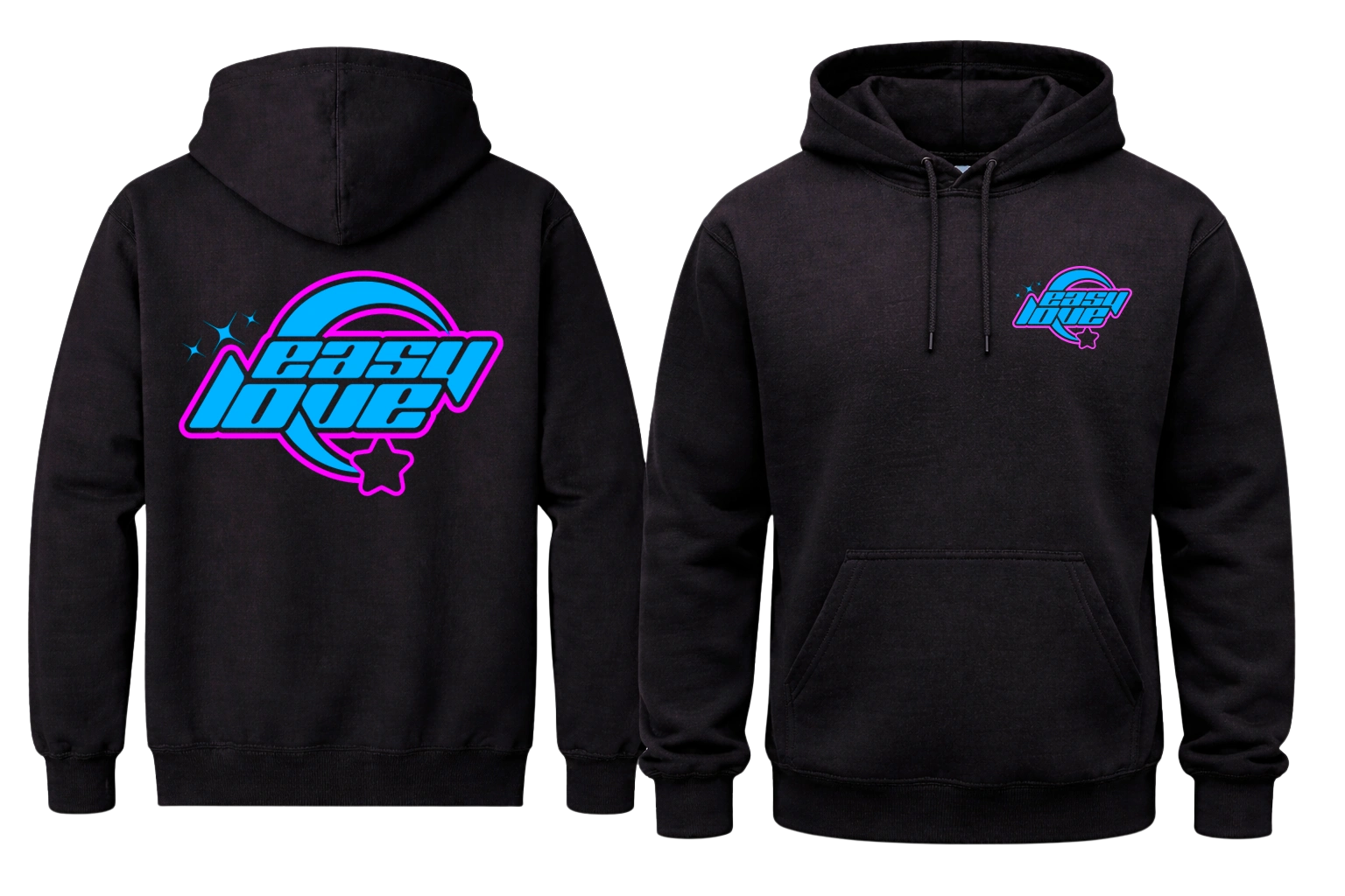 Easy Love Front And Back Print Hoodie