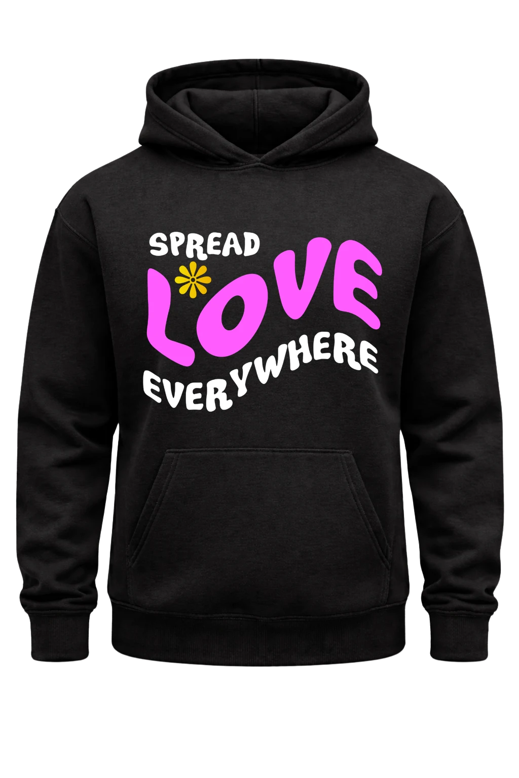Spread Love Everywhere Black Hoodie