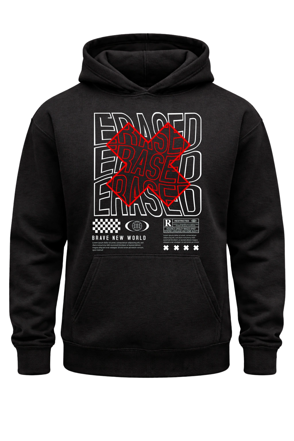 Erased Black Hoodie