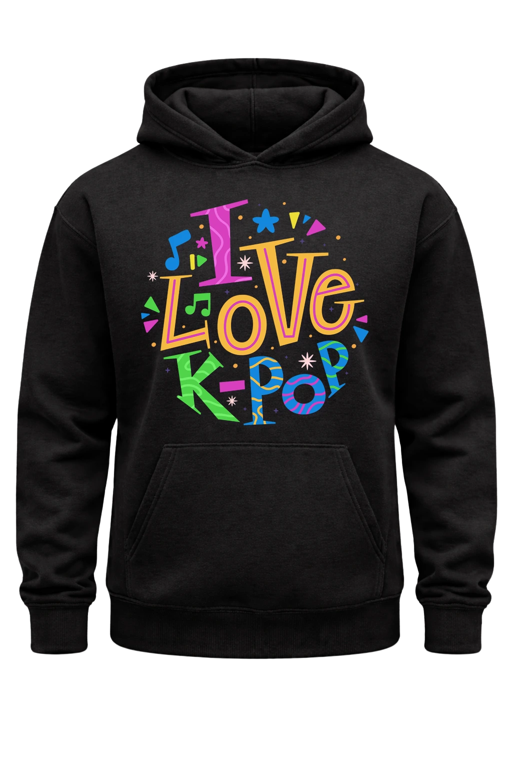 I Love K-Pop Graphic Hoodie
