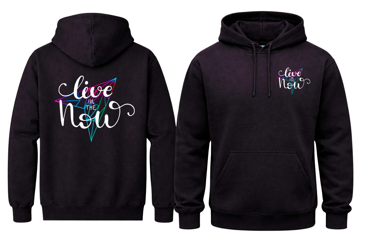 Live In The Now Front And Back Print Hoodie