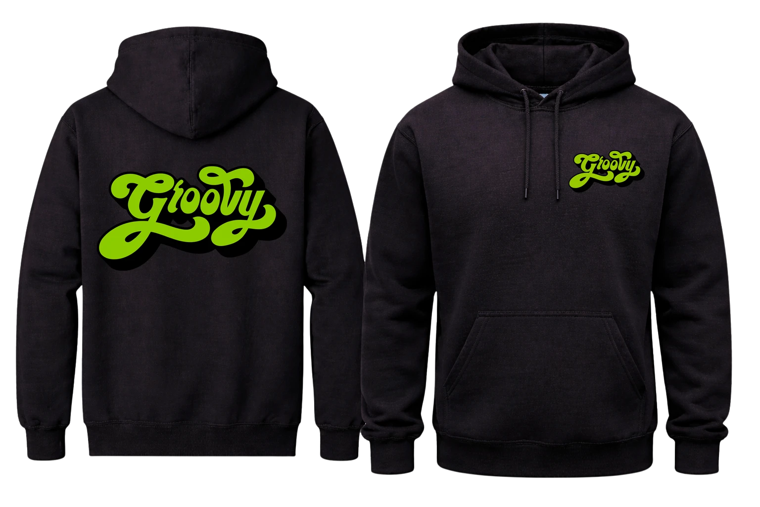 Groovy Front And Back Print Hoodie